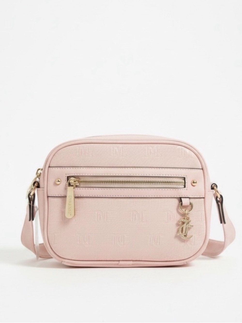 Juicy Couture Pale Pink Crossbody Camera Bag with Gold Hardware